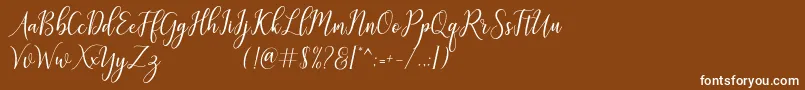 galatia-Schriftart – Weiße Schriften auf braunem Hintergrund
