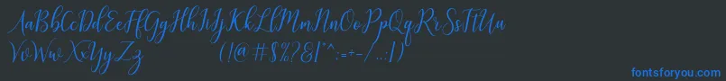 galatia Font – Blue Fonts on Black Background