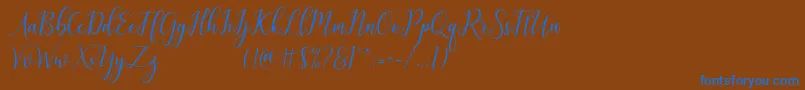 Шрифт galatia – синие шрифты на коричневом фоне