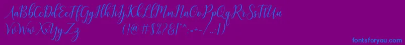 galatia Font – Blue Fonts on Purple Background
