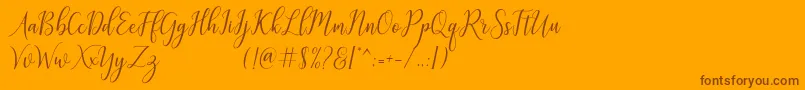 galatia Font – Brown Fonts on Orange Background