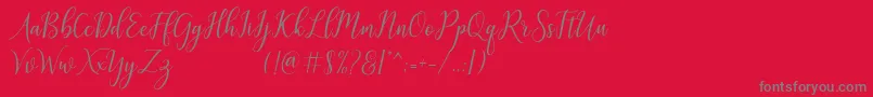 galatia-fontti – harmaat kirjasimet punaisella taustalla