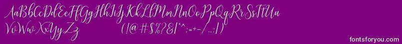 galatia Font – Green Fonts on Purple Background