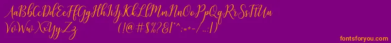 galatia Font – Orange Fonts on Purple Background