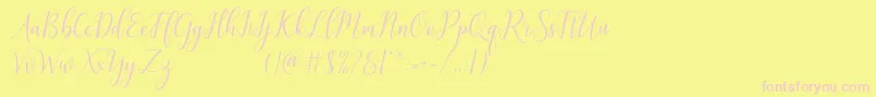 Czcionka galatia – różowe czcionki na żółtym tle
