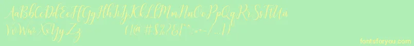 galatia Font – Yellow Fonts on Green Background