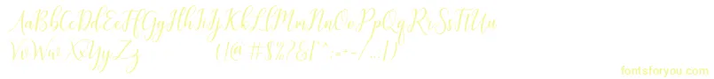 galatia Font – Yellow Fonts on White Background