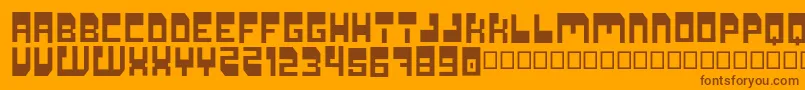 Galaxia-Schriftart – Braune Schriften auf orangefarbenem Hintergrund