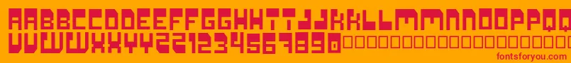 Galaxia-fontti – punaiset fontit oranssilla taustalla