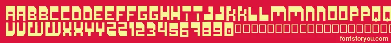 Galaxia-Schriftart – Gelbe Schriften auf rotem Hintergrund
