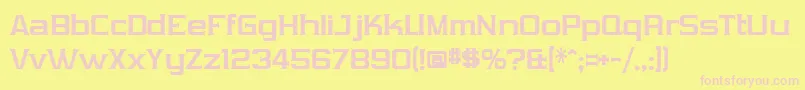 VibrocentricBold-Schriftart – Rosa Schriften auf gelbem Hintergrund