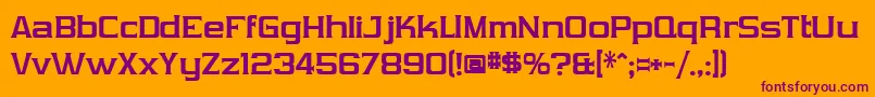 フォントVibrocentricBold – オレンジの背景に紫のフォント