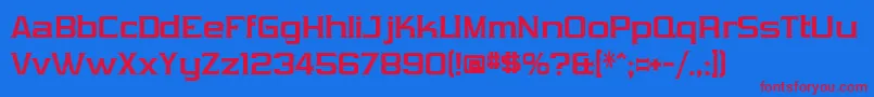 フォントVibrocentricBold – 赤い文字の青い背景