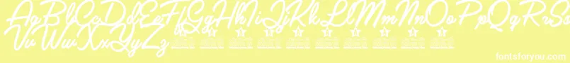 Galaxie Personal Use Font – White Fonts on Yellow Background