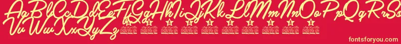 Galaxie Personal Use Font – Yellow Fonts on Red Background