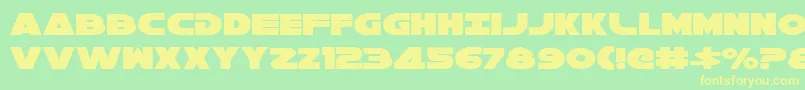 galaxy 1 Font – Yellow Fonts on Green Background