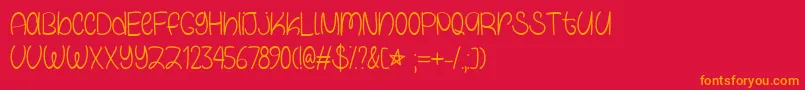 Galaxy Boy   Font – Orange Fonts on Red Background