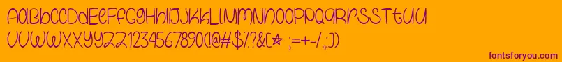 Шрифт Galaxy Boy   – фиолетовые шрифты на оранжевом фоне