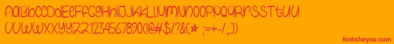 Шрифт Galaxy Boy   – красные шрифты на оранжевом фоне