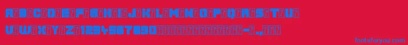 フォントGalaxy Corps – 赤い背景に青い文字