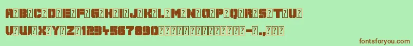 Galaxy Corps-fontti – ruskeat fontit vihreällä taustalla
