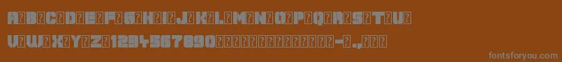 Galaxy Corps-fontti – harmaat kirjasimet ruskealla taustalla
