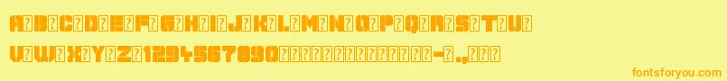 Galaxy Corps Font – Orange Fonts on Yellow Background