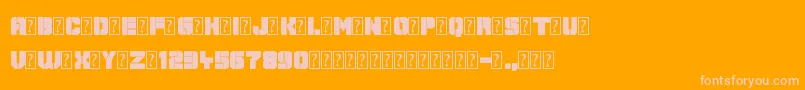Galaxy Corps-fontti – vaaleanpunaiset fontit oranssilla taustalla