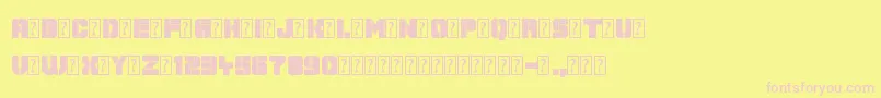 Galaxy Corps Font – Pink Fonts on Yellow Background