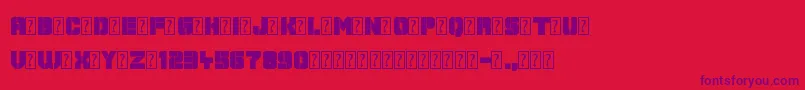 フォントGalaxy Corps – 赤い背景に紫のフォント