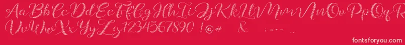 Galea-Schriftart – Rosa Schriften auf rotem Hintergrund