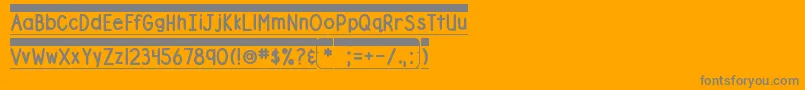 Czcionka DjbFileFolderLabels – szare czcionki na pomarańczowym tle