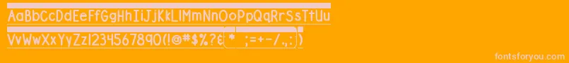 DjbFileFolderLabels Font – Pink Fonts on Orange Background