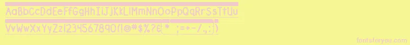 フォントDjbFileFolderLabels – ピンクのフォント、黄色の背景