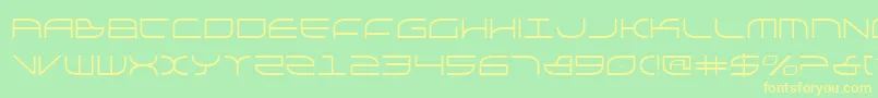 フォントgalga – 黄色の文字が緑の背景にあります