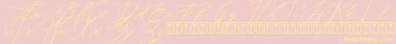 galgadot Font – Yellow Fonts on Pink Background