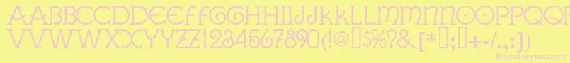 Шрифт GALLA    – розовые шрифты на жёлтом фоне