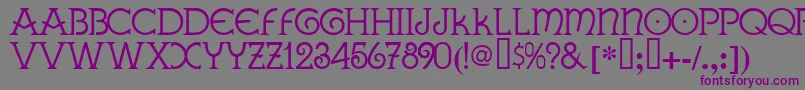 GALLA   -fontti – violetit fontit harmaalla taustalla