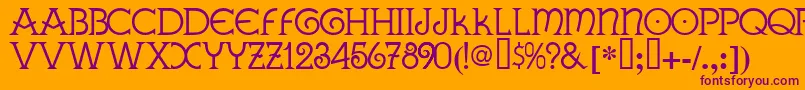 GALLA   -fontti – violetit fontit oranssilla taustalla