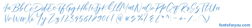 Шрифт Gallactica Demo – синие шрифты на белом фоне