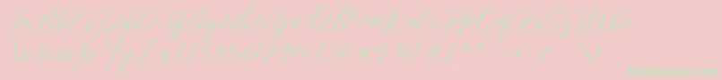 Gallactica Demo Font – Green Fonts on Pink Background