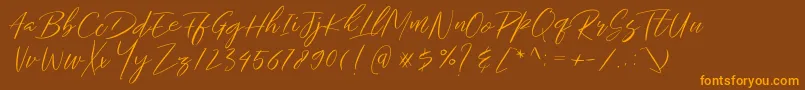 Gallactica Demo Font – Orange Fonts on Brown Background