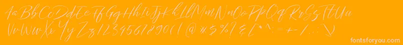 Gallactica Demo Font – Pink Fonts on Orange Background