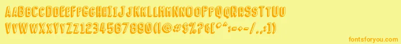 Gallagher Shadow Font – Orange Fonts on Yellow Background