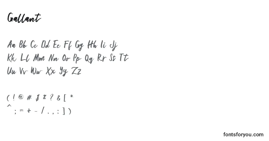 Schriftart Gallant – Alphabet, Zahlen, spezielle Symbole