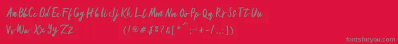 フォントGallant – 赤い背景に灰色の文字