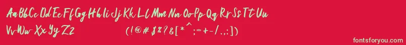 フォントGallant – 赤い背景に緑の文字