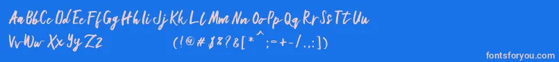 フォントGallant – ピンクの文字、青い背景