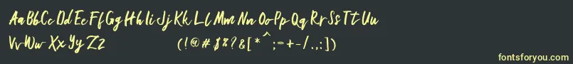 フォントGallant – 黒い背景に黄色の文字