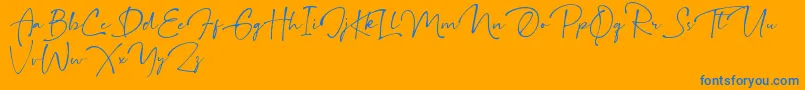 Gallatone Font – Blue Fonts on Orange Background